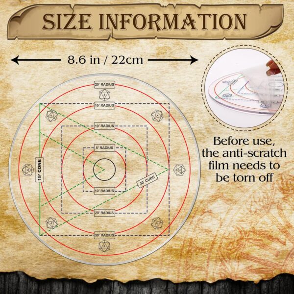 Spell AOE Damage Template for DND AOE Templates for Dungeons with Dragons Measuring Tools for RPG Gaming Accessories - Image 3