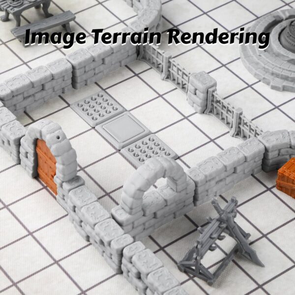 Dungeon Walls 40pcs 28mm Miniature RPG Terrain Modular System DND Building Accessories for Tabletop Role Playing Scenes, Gift of Christmas Halloween for DM (Expansion Pack 1) - Image 7