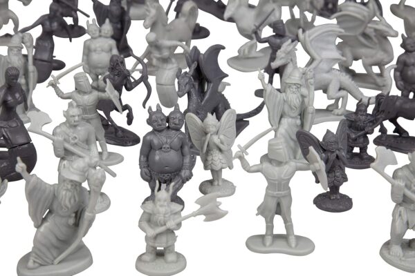 Monster Fantasy Creature Mini Action Figure Playset - 98pcs Toy Miniatures w 14 Unique Designs - Dragons, Wizards, Orcs, & More- XL 1/32 Scale Compatible with Dungeons and Dragons and Other RPG Games - Image 5