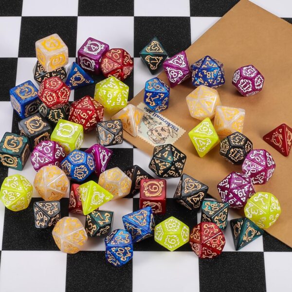 CiaraQ DND Dice Sets - 49pcs Polyhedral Dice, 7 Sets D&D Dice with Pouches, D4 D6 D8 D10 D% D12 D20 Dice for Dungeons and Dragons DND RPG MTG Table Games - Image 8