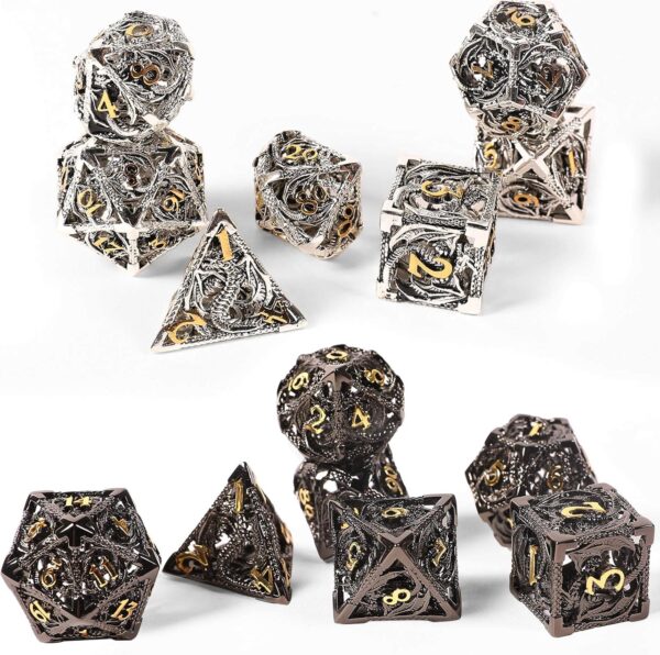 AncientDeer DND Dice Set 7 Pieces D&D Pure Copper Hollow Polyhedral DND Dice W/Gift Box & Dice Bag for DND RPG Explorers Savage World and Table DND Dungeons and Dragons Role Playing - Image 9