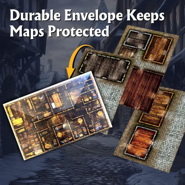 Arcknight The Cobblestone City Roleplaying Battlemaps; 16 Modular RPG Maps in 8 Double-Sided Pages, 1" Square Grid, Modular & Versatile Design for Tabletop Gaming - for Dungeons & Dragons, Pathfinder - Image 6