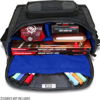USA GEAR Compact Travel Bag Compatible with Dungeons and Dragons Accessories - Small DND Bag fits RPG Player Essentials, Player's Handbook, Character Sheets, Dice, Tokens, & Mini Player Items (Blue) - Image 4