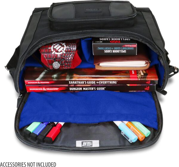 USA GEAR Compact Travel Bag Compatible with Dungeons and Dragons Accessories - Small DND Bag fits RPG Player Essentials, Player's Handbook, Character Sheets, Dice, Tokens, & Mini Player Items (Blue) - Image 4