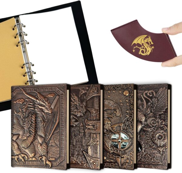 DND Binder Notebook,3D Leather Embossed Journal Writing Drawing 400 Pages for Dungeons and Dragons/D&D, Great RPG Accessories Nerdy Gifts for DM's & Players Girls Womens Mens - Image 8