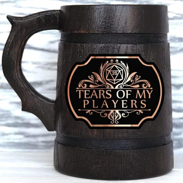 Tears of My Players Mug for Dungeons and Dragons Party Gifts for dnd Lovers DM Wooden Beer Mug 17oz Dungeon Master D&D Gift Beer Stein Anniversary Christmas Birthday Gifts For Him Beer Tankard K664 - Image 2