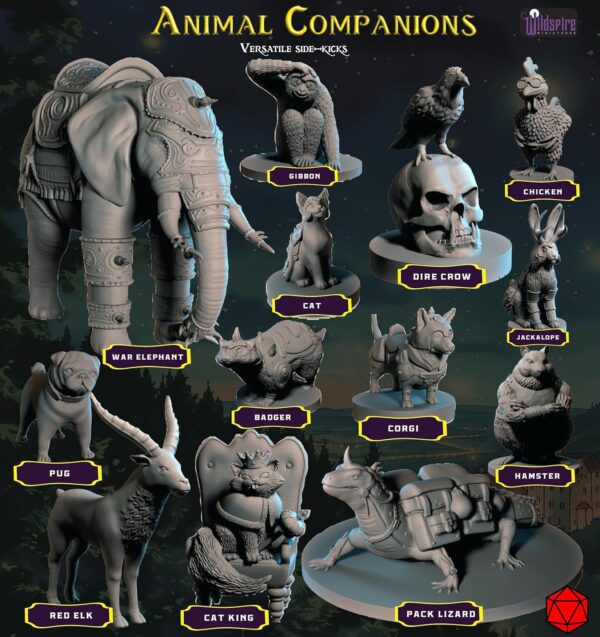 Heroes, NPC Animal Companions & Troll King for DND Miniatures Bulk 28mm-32mm Unpainted Paintable Dungeons and Dragons Minis Pathfinder Figures for Fantasy Tabletop Roleplaying Games like D&D - Image 5