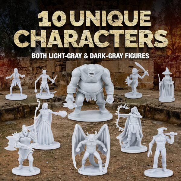 Path Gaming 38 Miniatures Fantasy Tabletop RPG Figures for Dungeons and Dragons, Pathfinder Roleplaying Games. 28MM Scaled Miniatures, 10 Unique Designs, Bulk Unpainted, Great for D&D/DND - Image 4