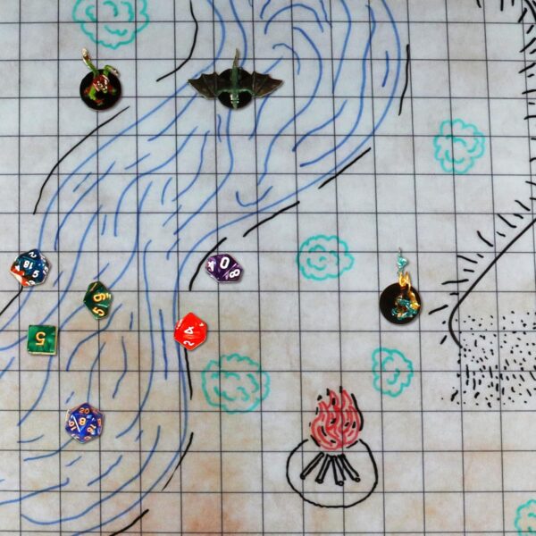 ENHANCE Deluxe RPG Grid Mat - DND Map (24x36in) with Premium Rubber, Non-Slip Grip, No Creasing - Dry Erase DND Mat Set for Masters and Starters, Erasable Parchment with Travel Pouch, Marker Set - Image 9