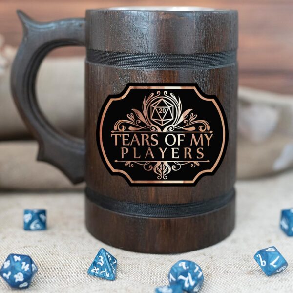 Tears of My Players Mug for Dungeons and Dragons Party Gifts for dnd Lovers DM Wooden Beer Mug 17oz Dungeon Master D&D Gift Beer Stein Anniversary Christmas Birthday Gifts For Him Beer Tankard K664 - Image 5