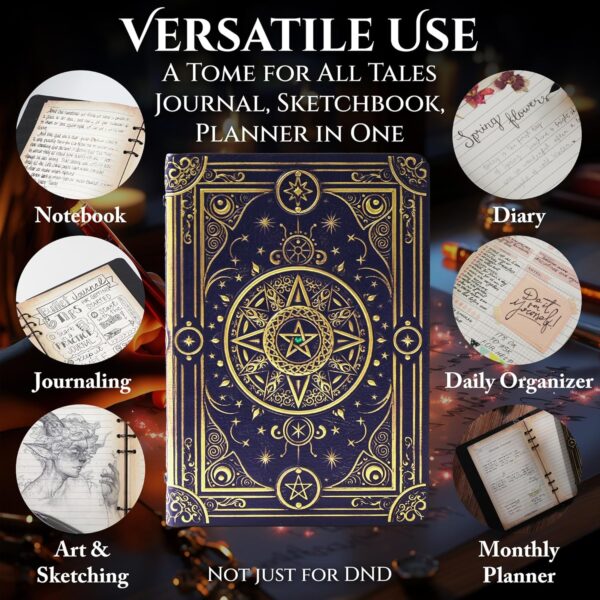 Magic Refillable Notebook Journal Binder for DND: A5 Story Forge 400 Pages (200 Sheets) with Worn Ancient Magic Design for DND or Fantasy Enthusiasts - Perfect for Dungeons and Dragons (D&D) - Image 5