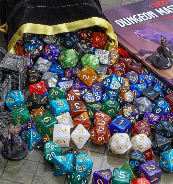 CiaraQ DND Dice Sets - 26 X 7 Polyhedral Dice (182pcs) with a Large Drawstring Bag Great for Dungeons and Dragons, Role Playing Table Game. - Image 6