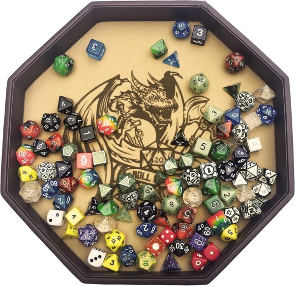 ROLL OR DIE- Dice Tray - 11.5" Octagon - for Dice, Board Games, Tabletop RPGs Like D&D (DND) 3.5 and 5e, Call of Cthulhu, Pathfinder,Shadowrun and Other Roleplaying Games - Image 7