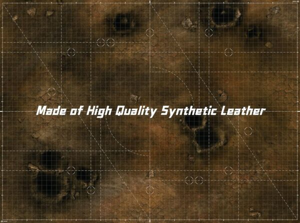 44'' x 60'' Battle Mat Gridded War-Gaming Mat for WH40K, DND, Wargame RPG and Other Tabletop Games - Made of Synthetic Leather, Wasteland Patterned - Image 5