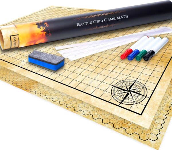 TIDYBOSS 48" Dungeons and Dragons Battle Game Mat + DND Accessories Miniatures Acrylic Condition Rings - Image 3