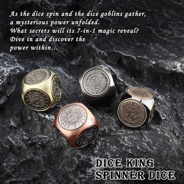 Haxtec Spinner Dice 7-in-1 Metal DND Dice Set Unique Dice Spinner Goblins Metal D&D Die for Dungeons and Dragons DND Gifts - Image 8