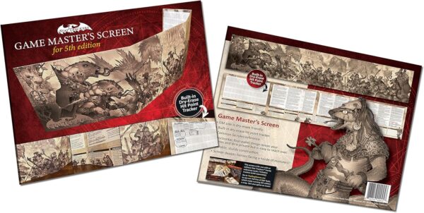 DM Screen for 5th Edition: Dry-Erase with Built in hit Point Tracker, Essential 5e Rules Reference, Amazing Illustration - Image 3