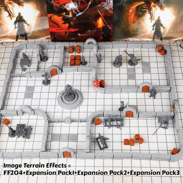 Dungeon Walls 40pcs 28mm Miniature RPG Terrain Modular System DND Building Accessories for Tabletop Role Playing Scenes, Gift of Christmas Halloween for DM (Expansion Pack 1) - Image 3