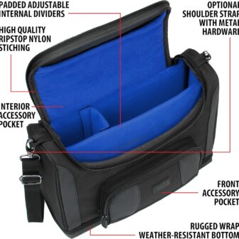 USA GEAR Compact Travel Bag Compatible with Dungeons and Dragons Accessories - Small DND Bag fits RPG Player Essentials, Player's Handbook, Character Sheets, Dice, Tokens, & Mini Player Items (Blue) - Image 3
