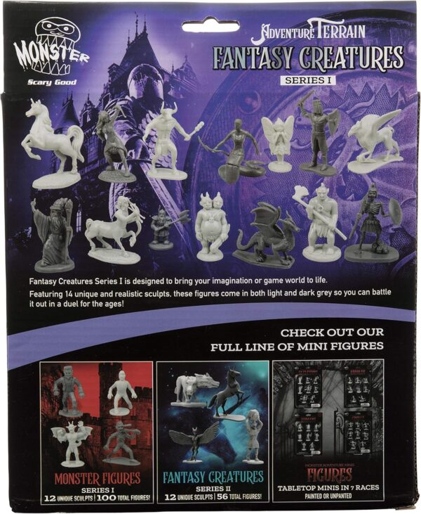 Monster Fantasy Creature Mini Action Figure Playset - 98pcs Toy Miniatures w 14 Unique Designs - Dragons, Wizards, Orcs, & More- XL 1/32 Scale Compatible with Dungeons and Dragons and Other RPG Games - Image 9