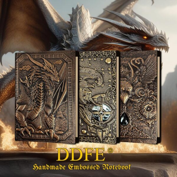 DND Binder Notebook,3D Leather Embossed Journal Writing Drawing 400 Pages for Dungeons and Dragons/D&D, Great RPG Accessories Nerdy Gifts for DM's & Players Girls Womens Mens - Image 6