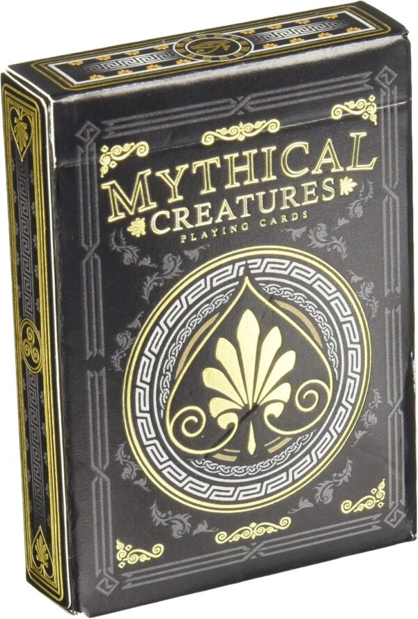 Mythical Creatures Playing Cards - Black, Silver & Gold Edition | Waterproof PVC | Greek, Norse, Egyptian, East Asian Designs | Custom Hand-Drawn Art - Image 5