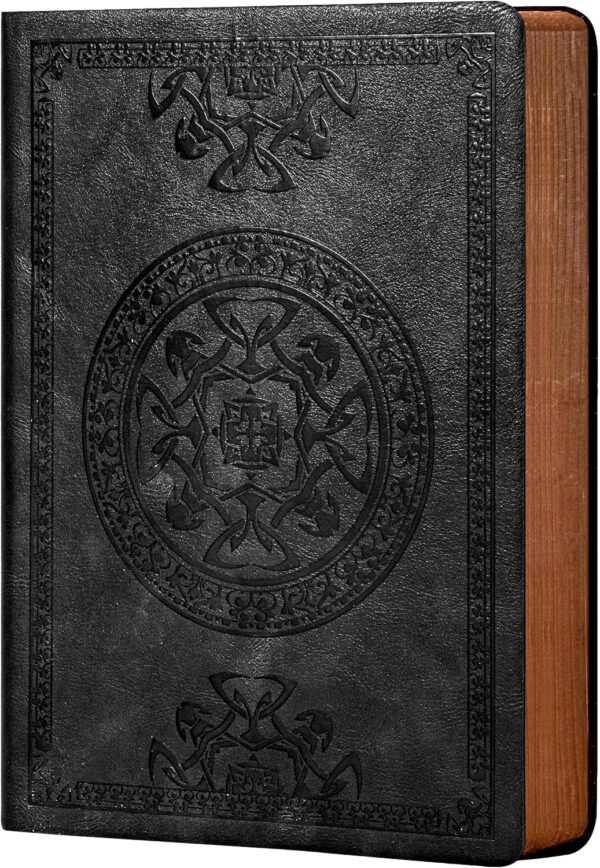 CAGIE Lined Journal for Men Soft Cover Notebook Leather Journals for Writing, 180 Lay Flat Vintage Mens Journal Personal Diary, 5.7'' X 8.3'', Black - Image 2