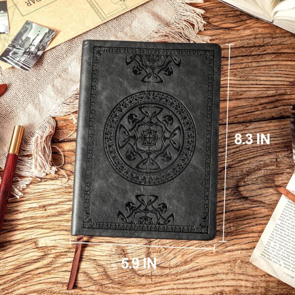 CAGIE Lined Journal for Men Soft Cover Notebook Leather Journals for Writing, 180 Lay Flat Vintage Mens Journal Personal Diary, 5.7'' X 8.3'', Black - Image 5